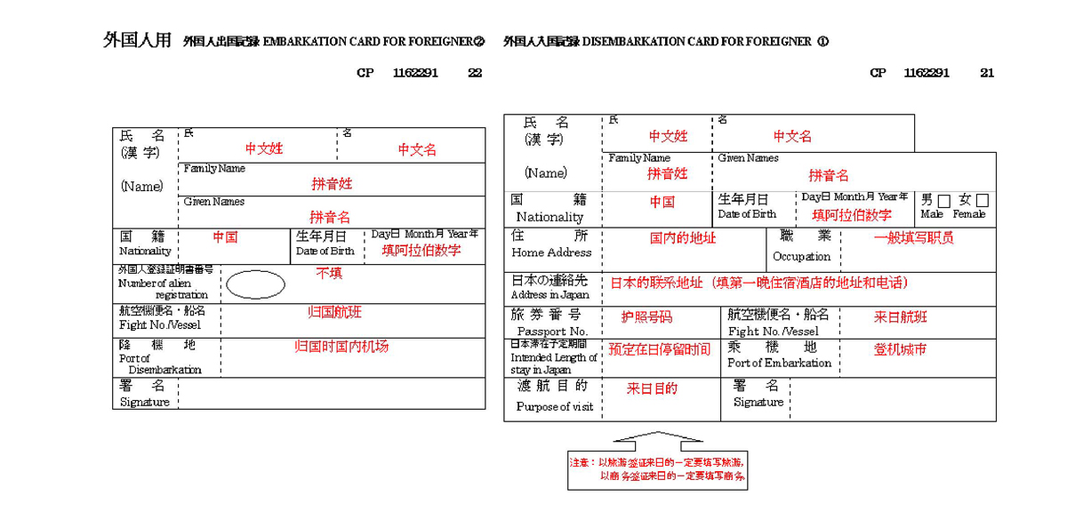 日本出入境手续