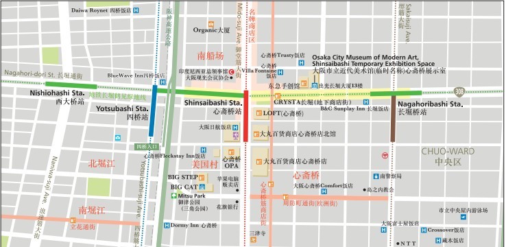 大阪旅游指南及地图南地区