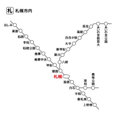 札幌市的JR路线图-北海道_札幌市_函馆市_小