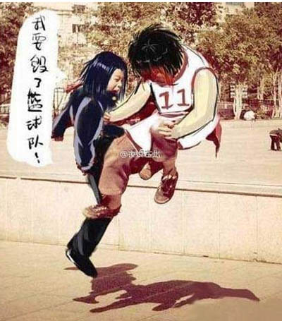 两位中国小朋友跳踢照片变身6种动漫与游戏图