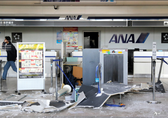 熊本县连续强震 熊本机场16日取消所有航班