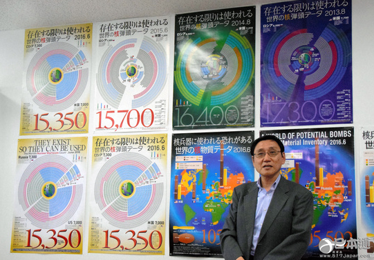 世界现存核弹头数量发布 长崎大学制作海报说明详情