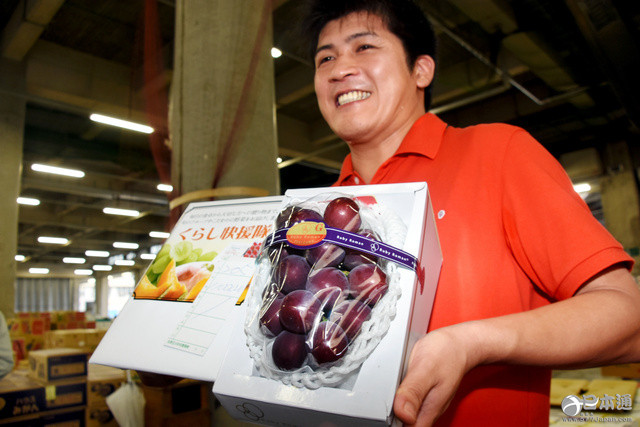 日本“浪漫红宝石”葡萄拍出天价 一串110万日元