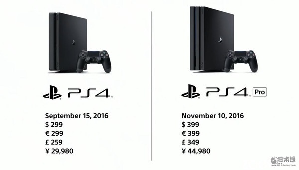 索尼发布PS4游戏机高端版和轻薄版