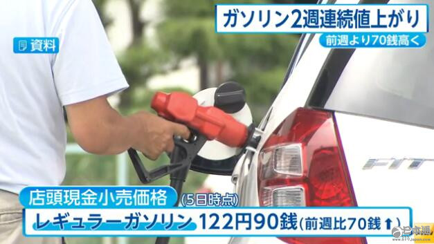 日本全国汽油平均零售价连续2周上涨
