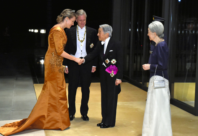 日本皇室举行比利时国王欢迎晚宴 真子、佳子公主纷纷亮相