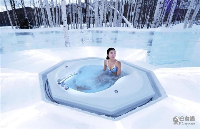 北海道星野度假村首次推出“冰之露天浴池”