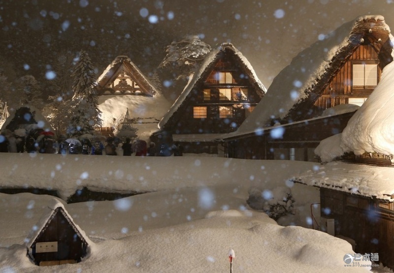 日本岐阜县白川乡开始冬季亮灯活动-日本旅游