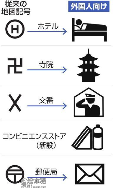 日本首次推出服务外国人的地图符号