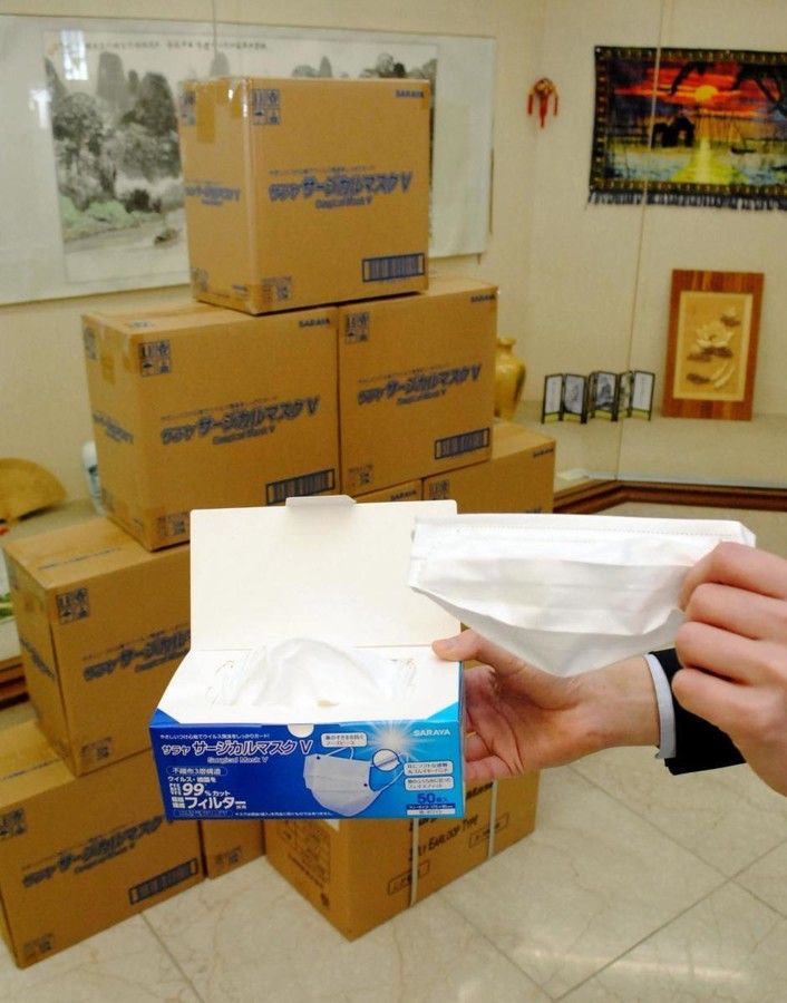 兵库县加古川市向友好城市桂林，捐赠1万2千枚口罩