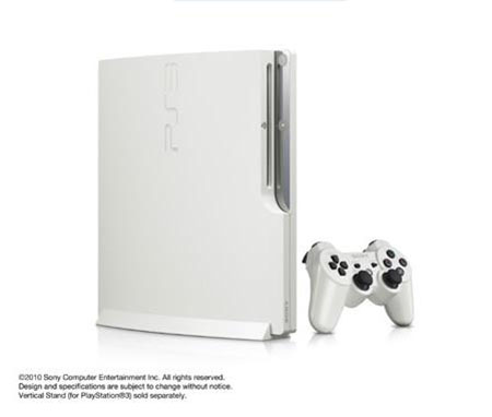 索尼320GB“经典•白色”PS3 10月上市 付糖果粉控制柄
