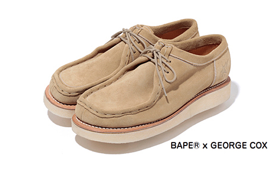Bape与英国百年制鞋大厂George Cox合作推出Wallaby低统鞋款