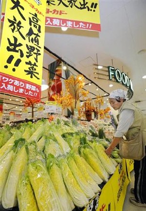日本秋冬蔬菜价格高涨