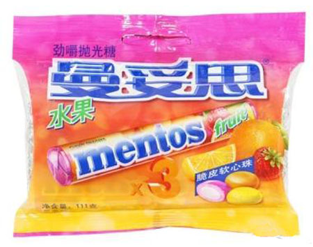 吉百利日本将推出3种果实口味的曼妥思糖