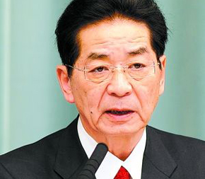 日本首相菅直人表示不会撤换仙谷官房长官