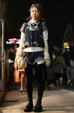 日本街拍 可爱少女装扮拼人气