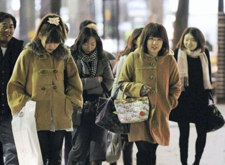 东京下起2010年的初雪 新年日本将出现低温天气