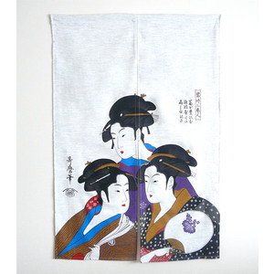 浮世絵暖簾・のれん　喜多川歌麿　「寛政三美人」 絵画 寛政の三美人 喜多川歌麿｜【公式】模造刀・居合刀の専門店