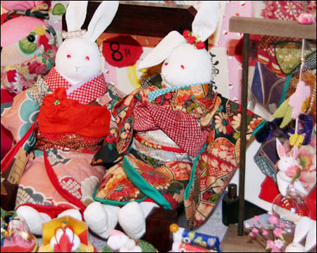 日本手工布艺店 招牌兔子工艺品