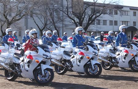 枥木县警方举行新年检阅