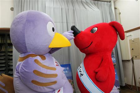 千叶县吉祥物访问埼玉县进行吉祥物交流