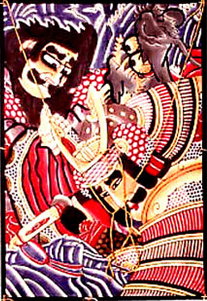 日本民间工艺 粗犷豪放的津轻风筝画