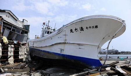 日本地震重灾3县9成渔船报废 渔业恢复工作艰巨