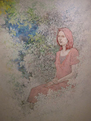 日本著名画家长谷川喜久画展在上海美术馆展出