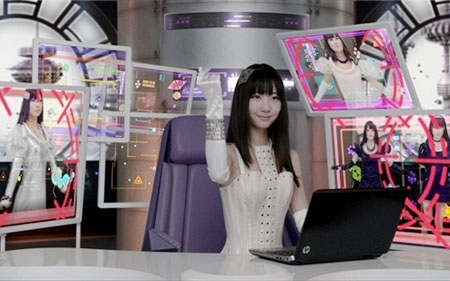 大岛优子女王样 AKB48拍摄惠普电脑夏季广告