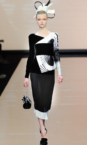 惊艳巴黎时装周 阿玛尼2011和服元素秋冬女装高级定制