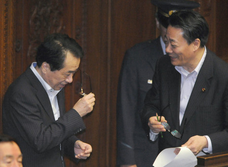 菅直人就海江田万里问题表示有任命和罢免阁僚的专权