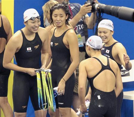 女子4x200米自由泳接力预赛 日本第九名