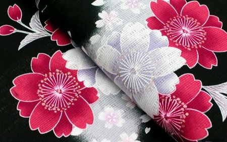 日本浴衣上的花纹