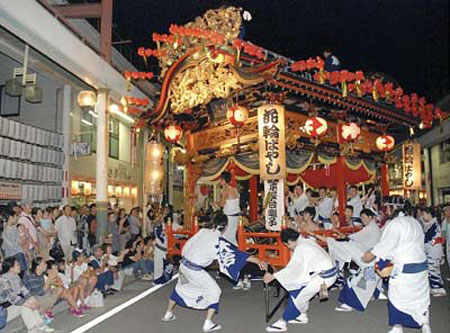 日本三大庙会之一花轮庙会举行