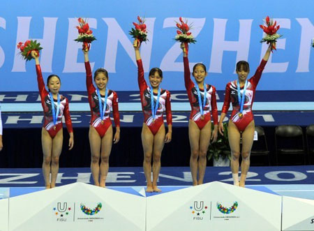 深圳大运会女子体操团体比赛 日本队首次夺金