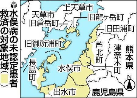 日本在赔偿地区之外确定100名有水俣病特有症状的患者