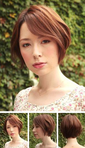 小脸秘诀！侧分长刘海短发