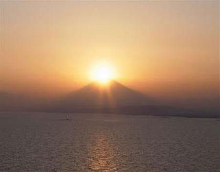 落日时分的钻石富士山 江之岛展望台