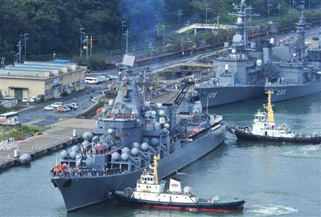 日俄第12次联合搜救演习举行 俄军舰抵达日本