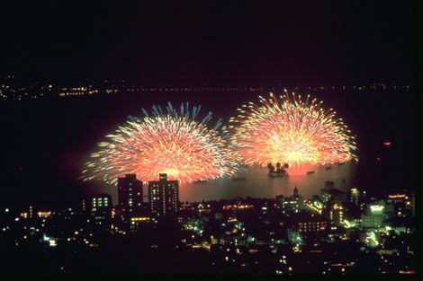 诹访湖祭湖上焰火大会