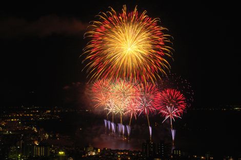 诹访湖祭湖上焰火大会