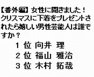 日本女性：最希望收到哪个男优送的内衣礼物 向井理第一