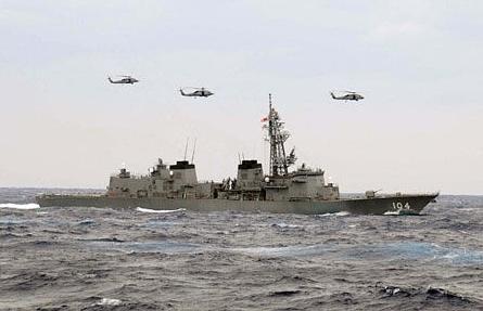 “雾雨”号驱逐舰启程回日本 途中与中国舰队举行通信训练