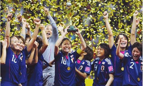 2011国际体育10大新闻第3名：日本女足夺得世界杯