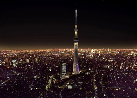 世界第一高塔东京天空树今天竣工 5月即可瞭望美景