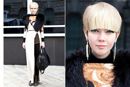 2012-13秋冬时装秀场外时尚发型街拍---短发篇