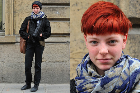 2012-13秋冬时装秀场外时尚发型街拍---短发篇