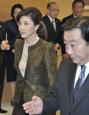 泰国总理英拉访问日本 欲引入日本地球观测卫星技术