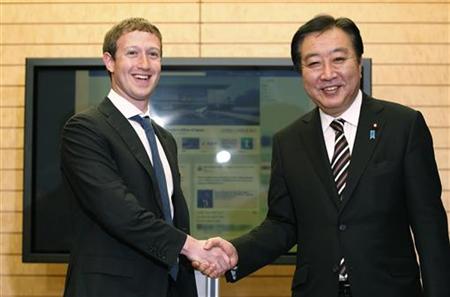 Facebook日本用户超1000万 扎克伯格拜访日本首相