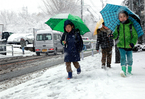 雪天路滑 关东地区行人滑倒车辆漂移接连受伤